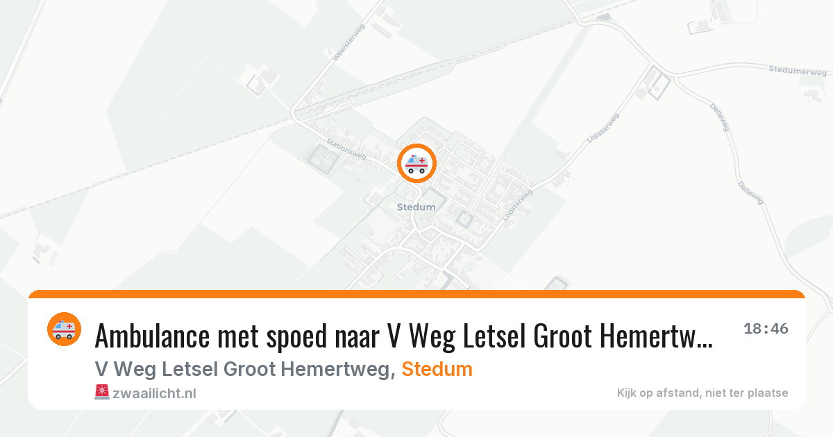 Ambulance met spoed naar V Weg Letsel Groot Hemertweg in Stedum — 28 jun 2026