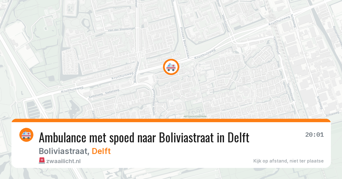 Ambulance met spoed naar Boliviastraat in Delft — 5 jul 2026