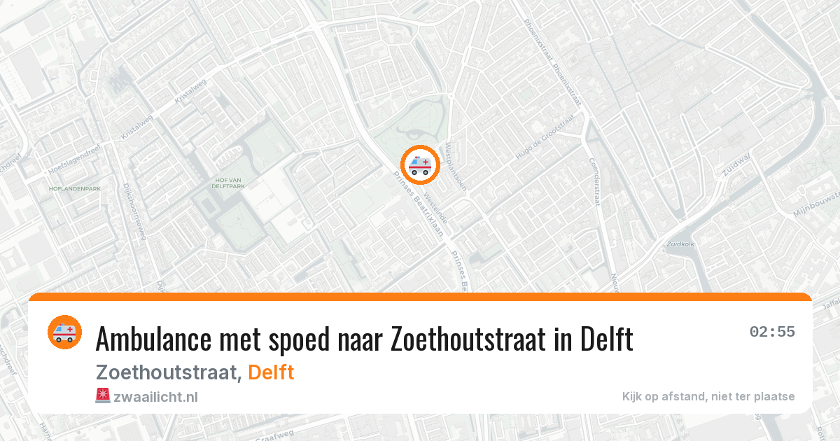 Ambulance met spoed naar Zoethoutstraat in Delft — 22 mrt 2026