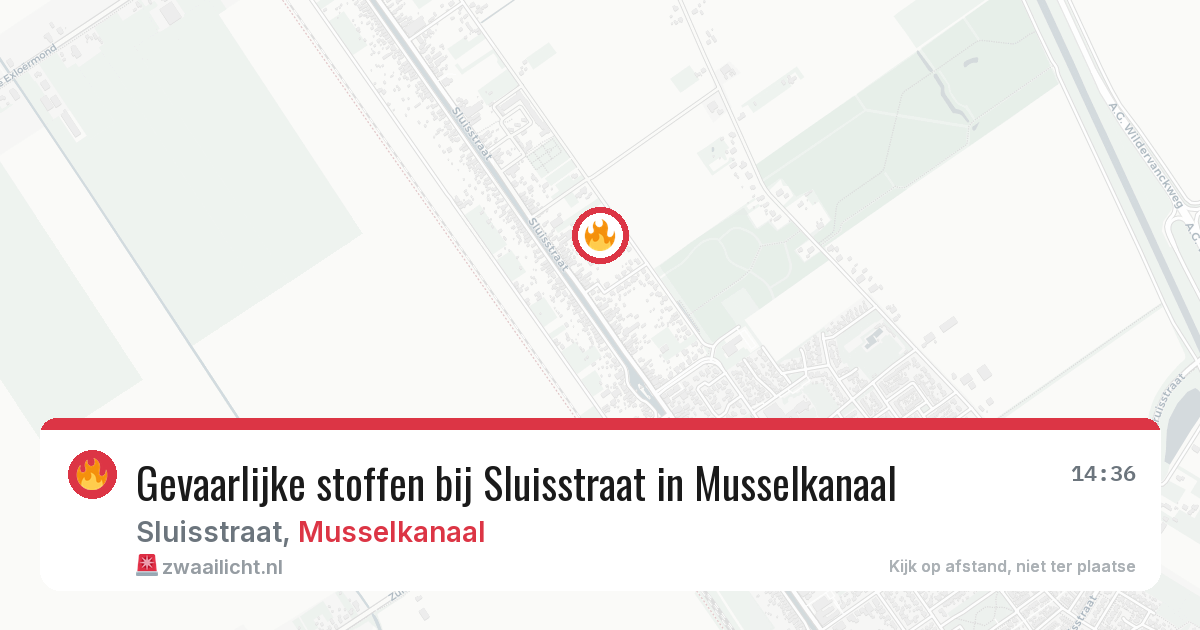 Gevaarlijke stoffen bij Sluisstraat in Musselkanaal — 1 jul 2026