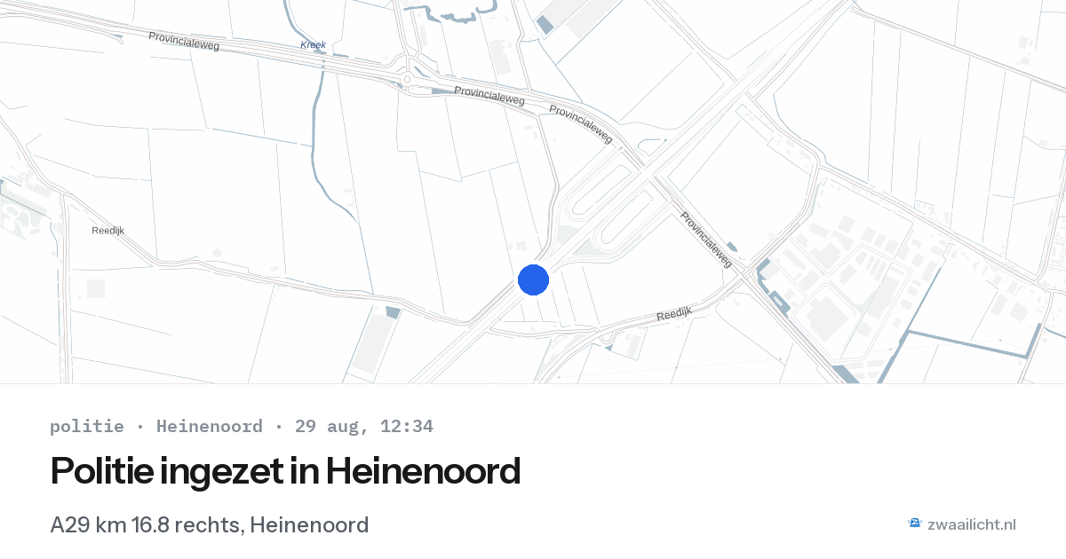 Politie ingezet in Heinenoord — 29 aug 2026 | 🚨 Zwaailicht.nl