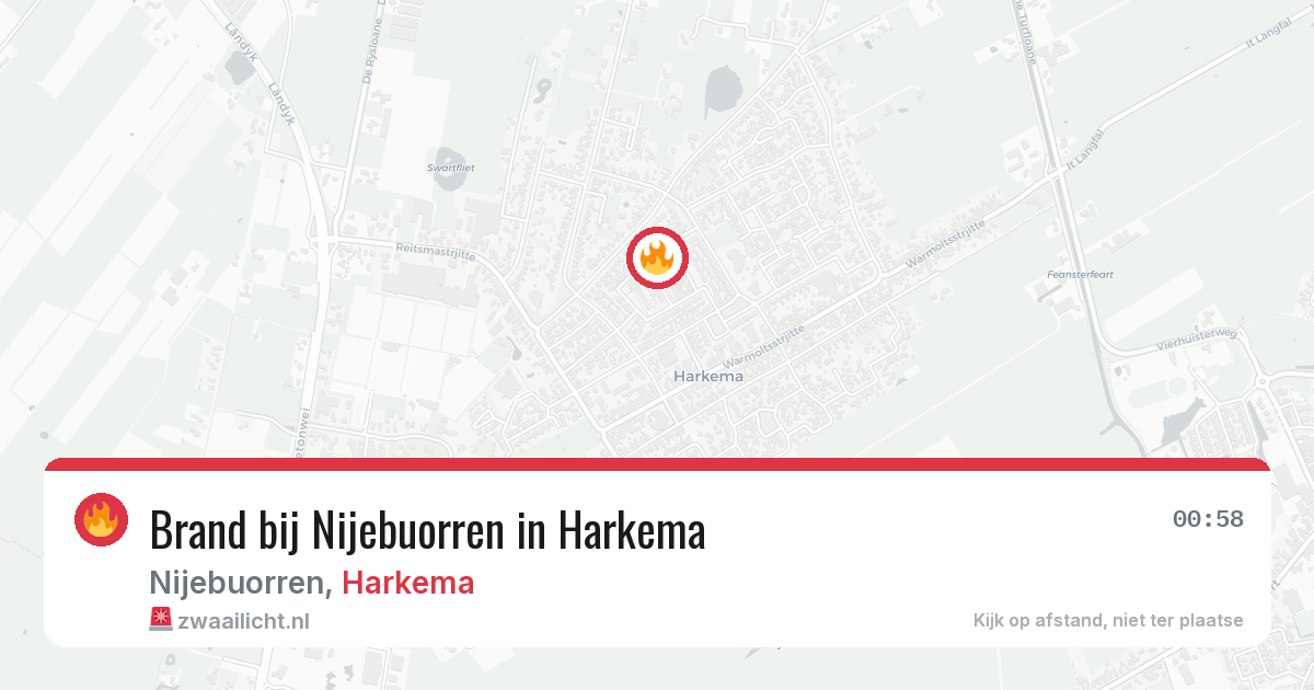 Brand bij Nijebuorren in Harkema — 25 mei 2026