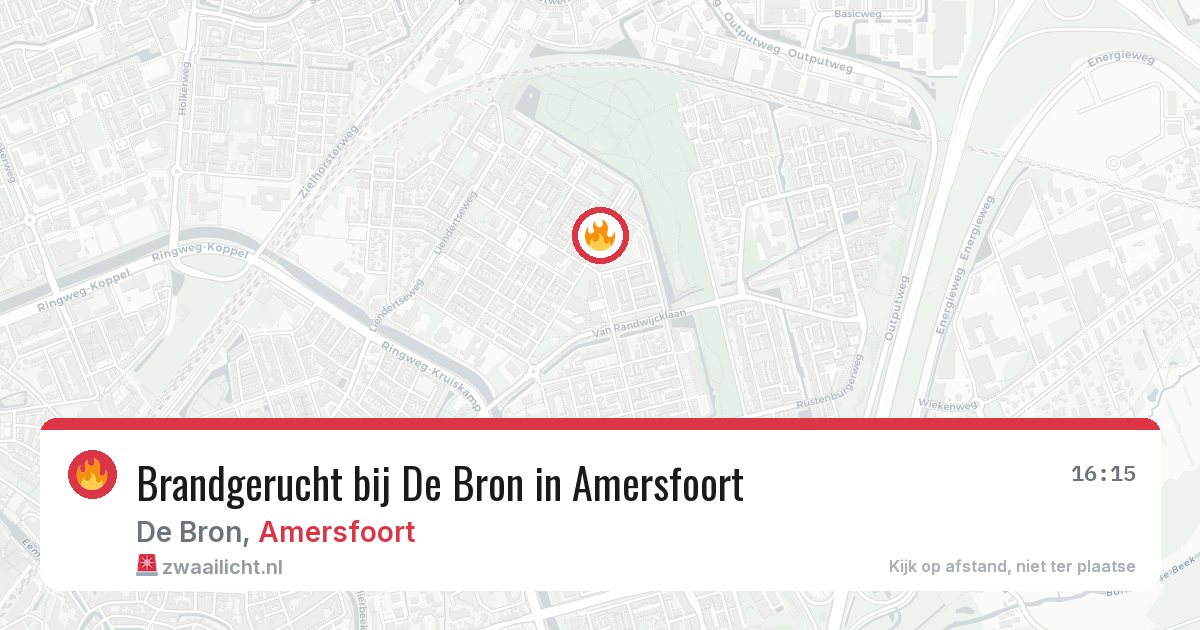 Brandgerucht bij De Bron in Amersfoort — 24 jun 2026