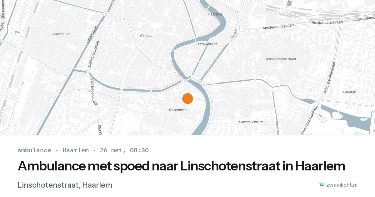 Ambulance met spoed naar Linschotenstraat in Haarlem — 26 mei 2026