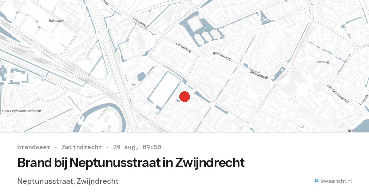 Brand bij Neptunusstraat in Zwijndrecht — 29 aug 2026