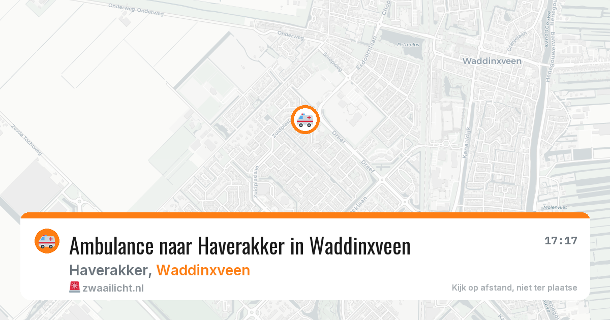 Ambulance naar Haverakker in Waddinxveen — 17 mei 2026