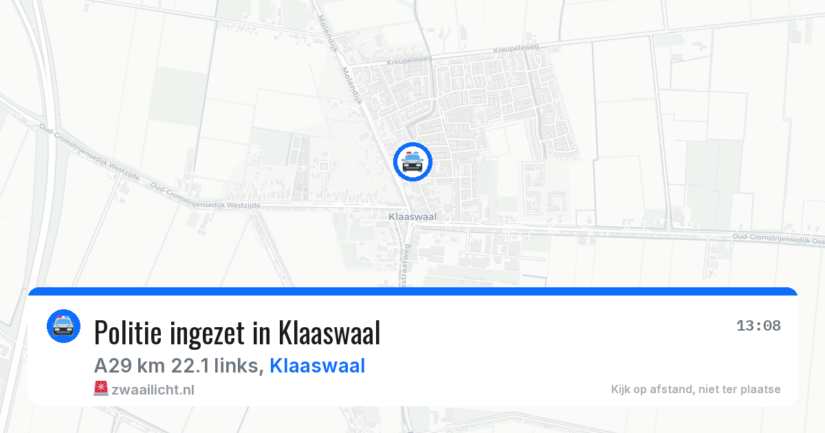 Politie ingezet in Klaaswaal — 19 mrt 2026 | 🚨 Zwaailicht.nl