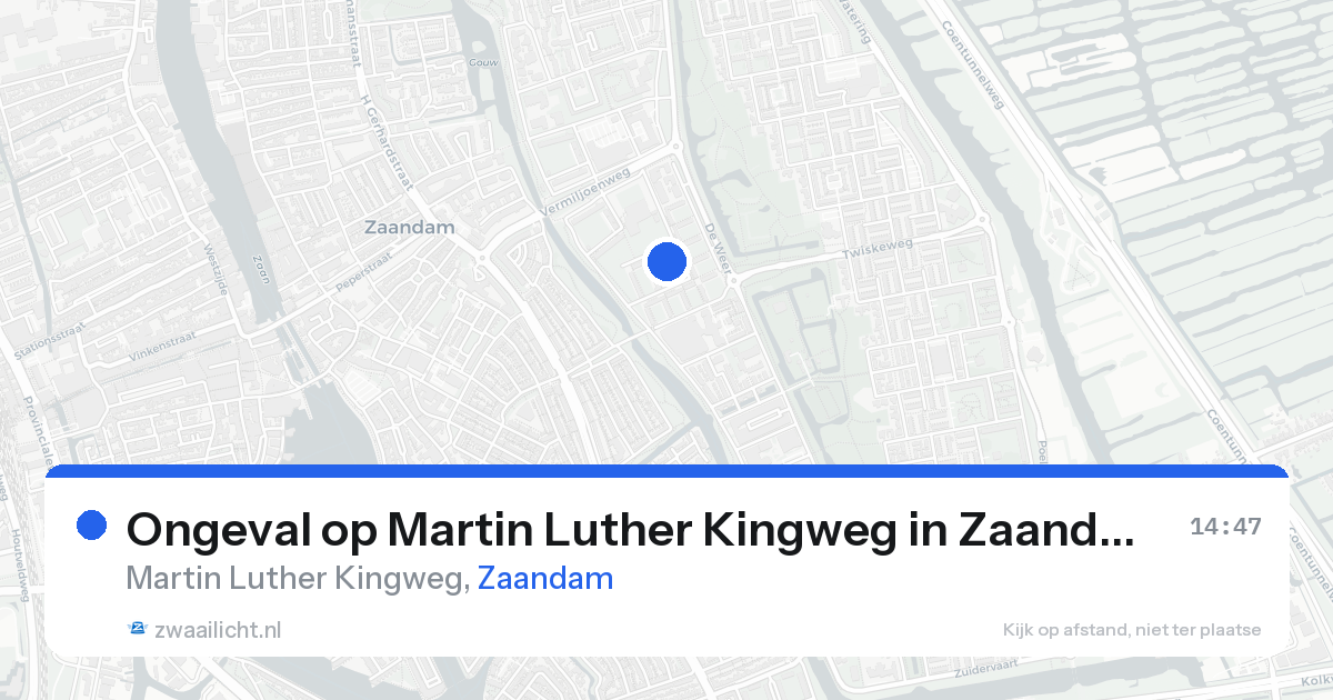 Ongeval op Martin Luther Kingweg in Zaandam — 16 aug 2026