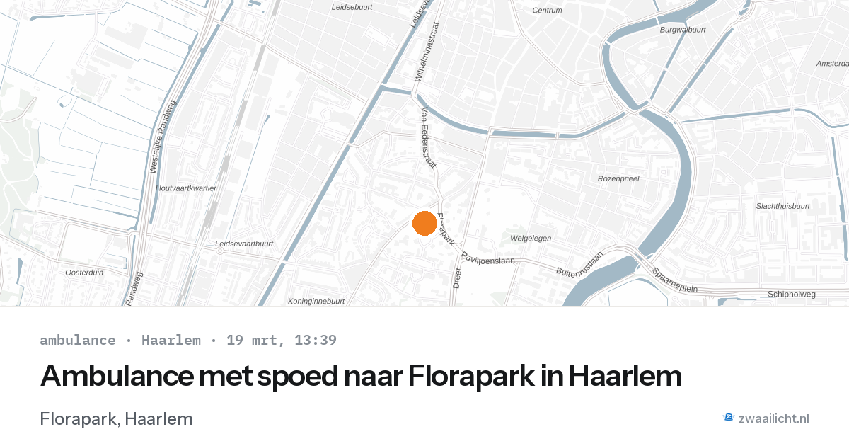 Ambulance met spoed naar Florapark in Haarlem — 19 mrt 2026
