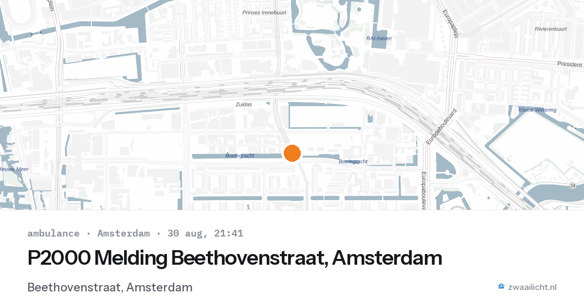 P2000 Melding Beethovenstraat, Amsterdam — 30 aug 2026