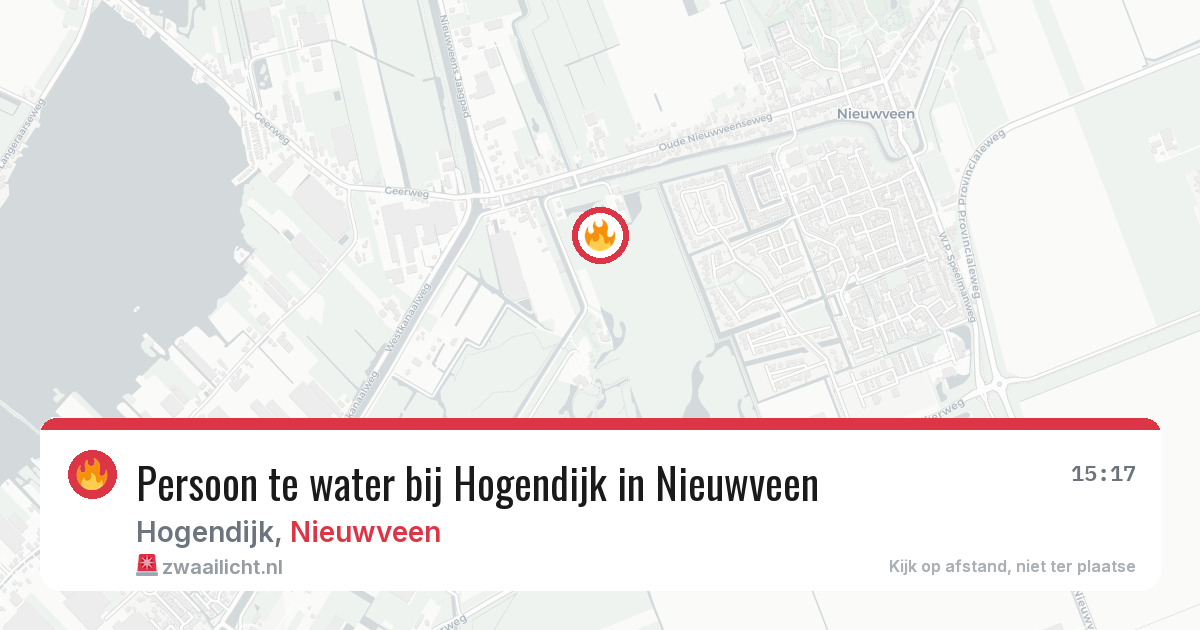 Persoon te water bij Hogendijk in Nieuwveen — 12 aug 2026