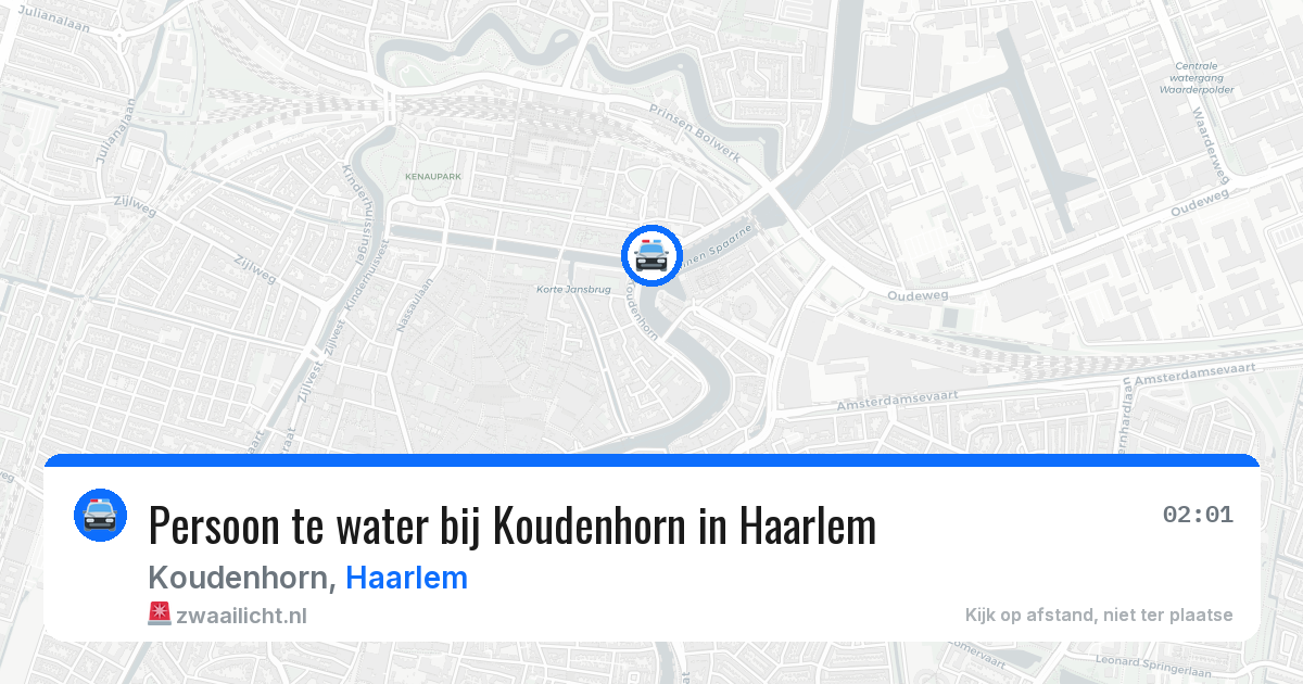 Persoon te water bij Koudenhorn in Haarlem — 5 jul 2026