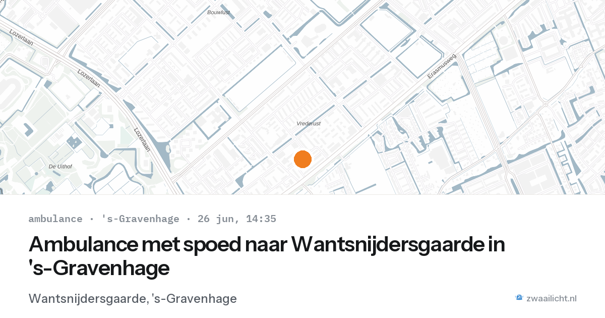 Ambulance met spoed naar Wantsnijdersgaarde in 's-Gravenhage — 26 jun 2026