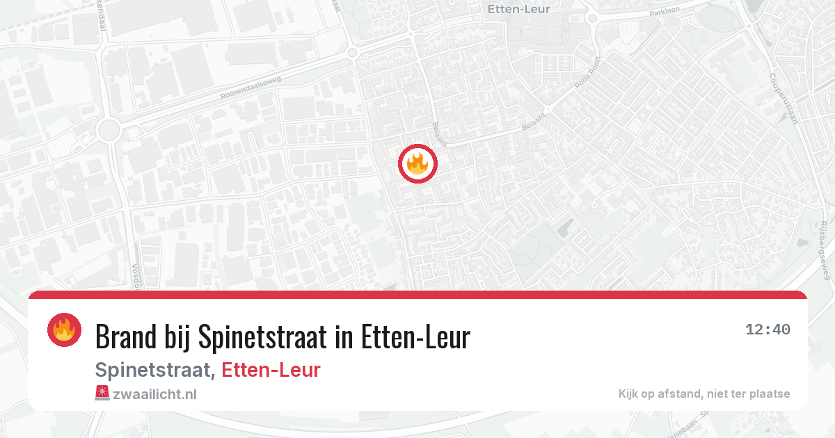 Brand bij Spinetstraat in Etten-Leur — 10 apr 2026