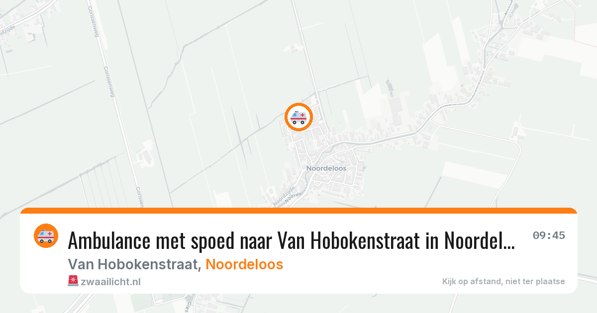 Ambulance met spoed naar Van Hobokenstraat in Noordeloos — 30 mrt 2026
