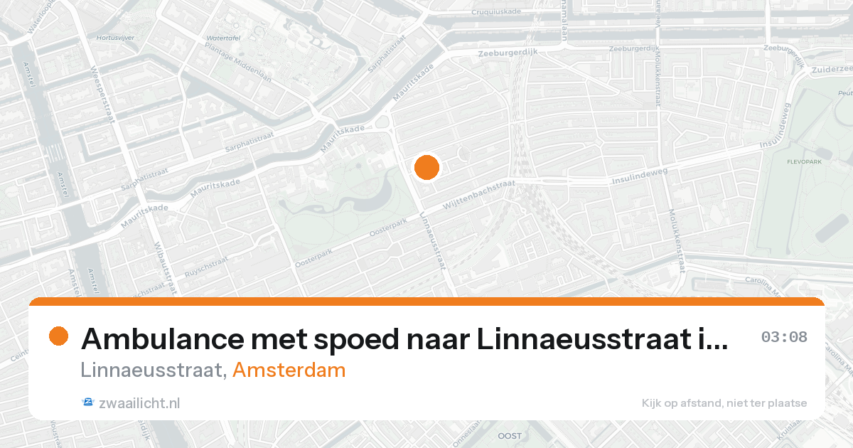 Ambulance met spoed naar Linnaeusstraat in Amsterdam — 22 aug 2026
