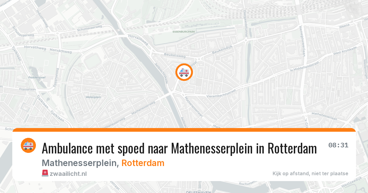 Ambulance met spoed naar Mathenesserplein in Rotterdam — 10 jul 2026