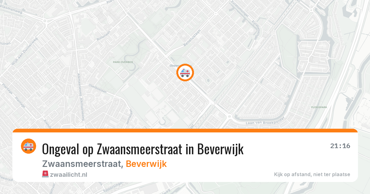 Ongeval op Zwaansmeerstraat in Beverwijk — 2 aug 2026