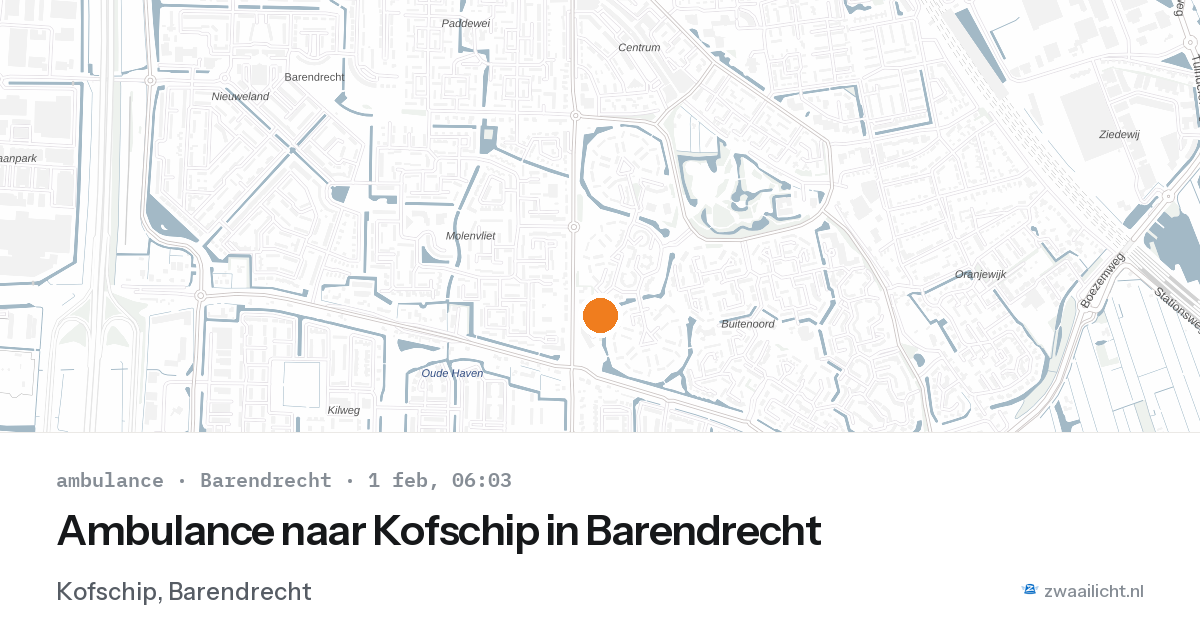 Ambulance naar Kofschip in Barendrecht — 1 feb 2026