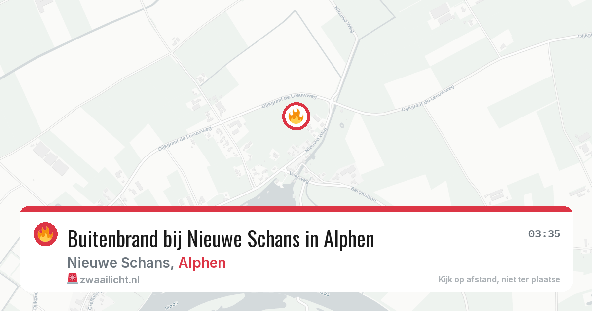 Buitenbrand bij Nieuwe Schans in Alphen — 28 jun 2026