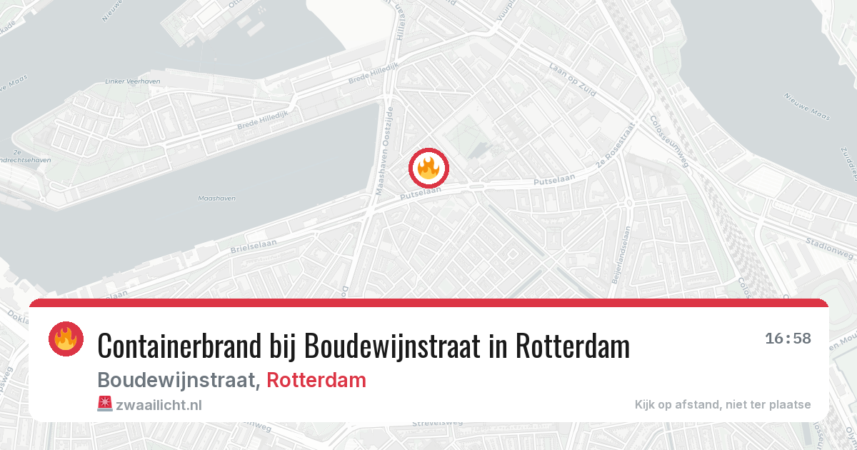 Containerbrand bij Boudewijnstraat in Rotterdam — 10 mei 2026