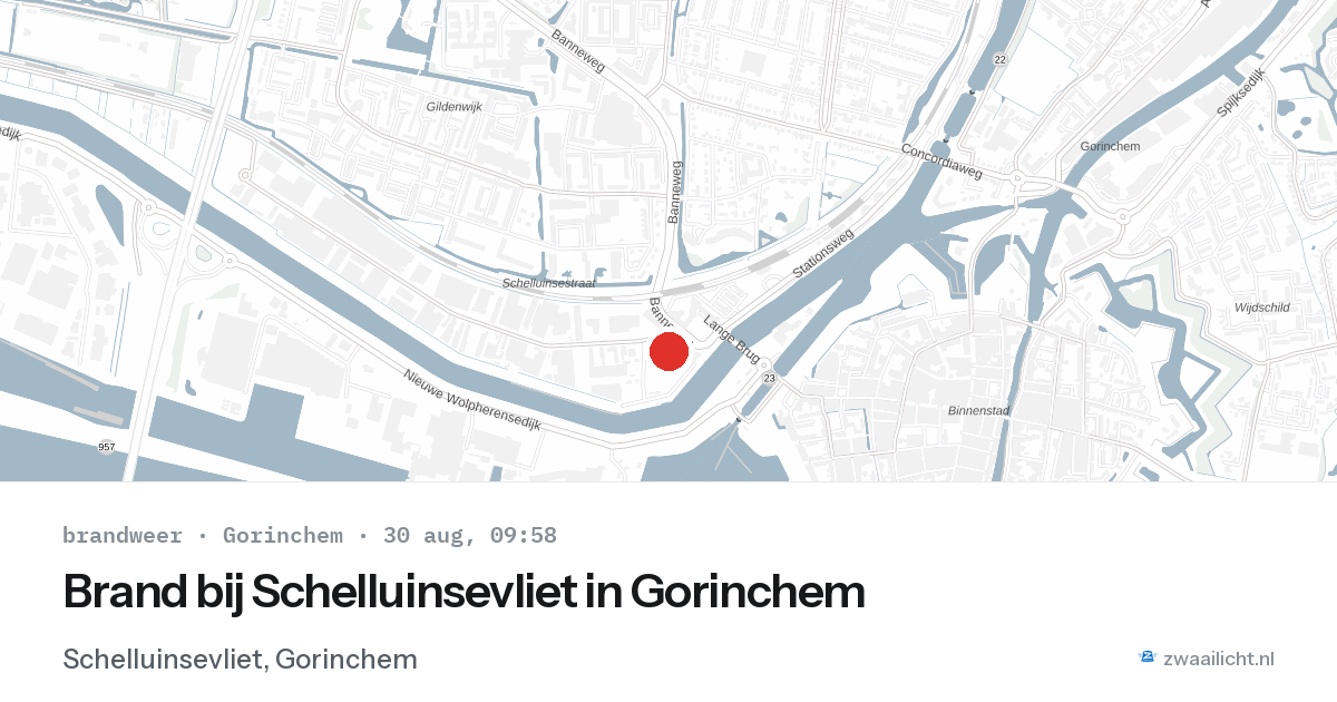 Brand bij Schelluinsevliet in Gorinchem — 30 aug 2026