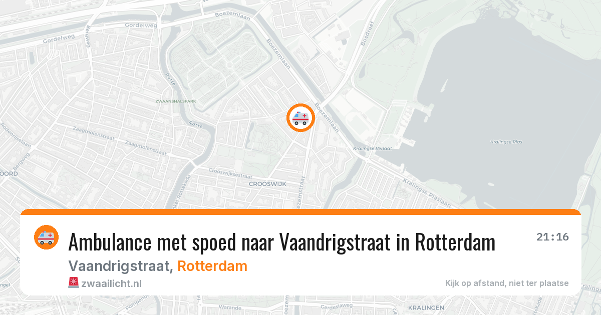 Ambulance met spoed naar Vaandrigstraat in Rotterdam — 15 mei 2026