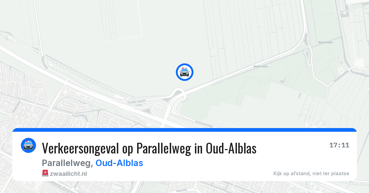 Verkeersongeval op Parallelweg in Oud-Alblas — 1 jul 2026