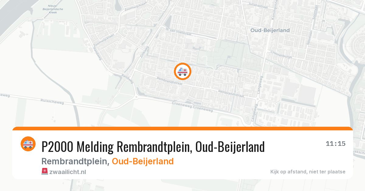 P2000 Melding Rembrandtplein, Oud-Beijerland — 8 feb 2026