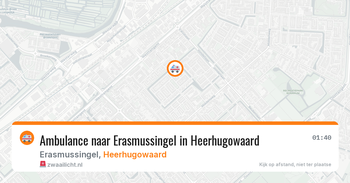 Ambulance naar Erasmussingel in Heerhugowaard — 20 jun 2026