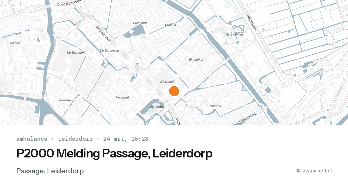 P2000 Melding Passage, Leiderdorp — 1 feb 2026