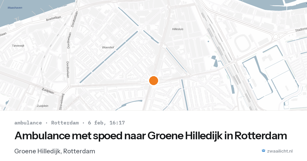 Ambulance met spoed naar Groene Hilledijk in Rotterdam — 6 feb 2026