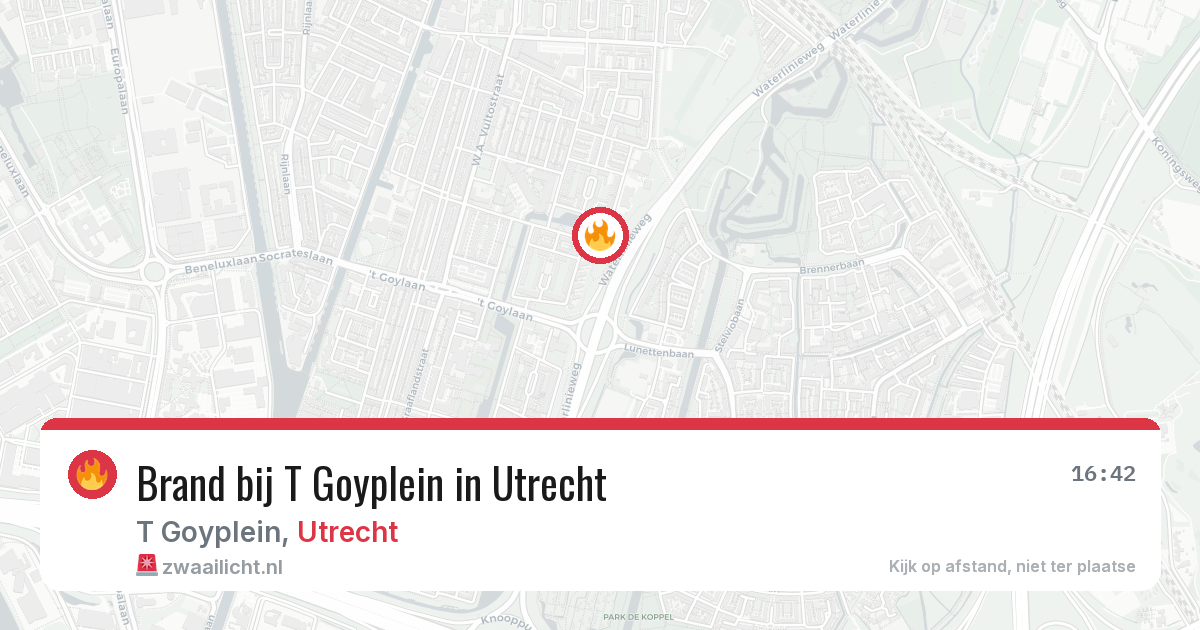 Brand bij T Goyplein in Utrecht — 7 feb 2026