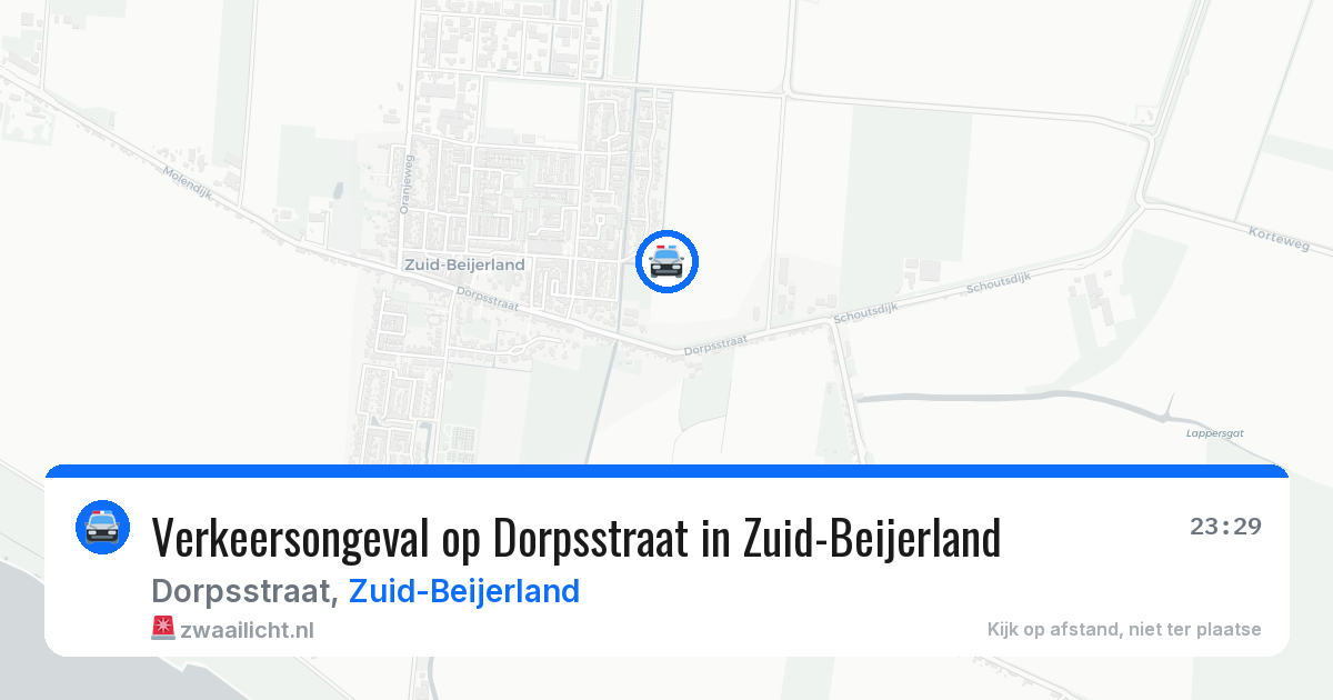 Verkeersongeval op Dorpsstraat in Zuid-Beijerland — 8 jun 2026