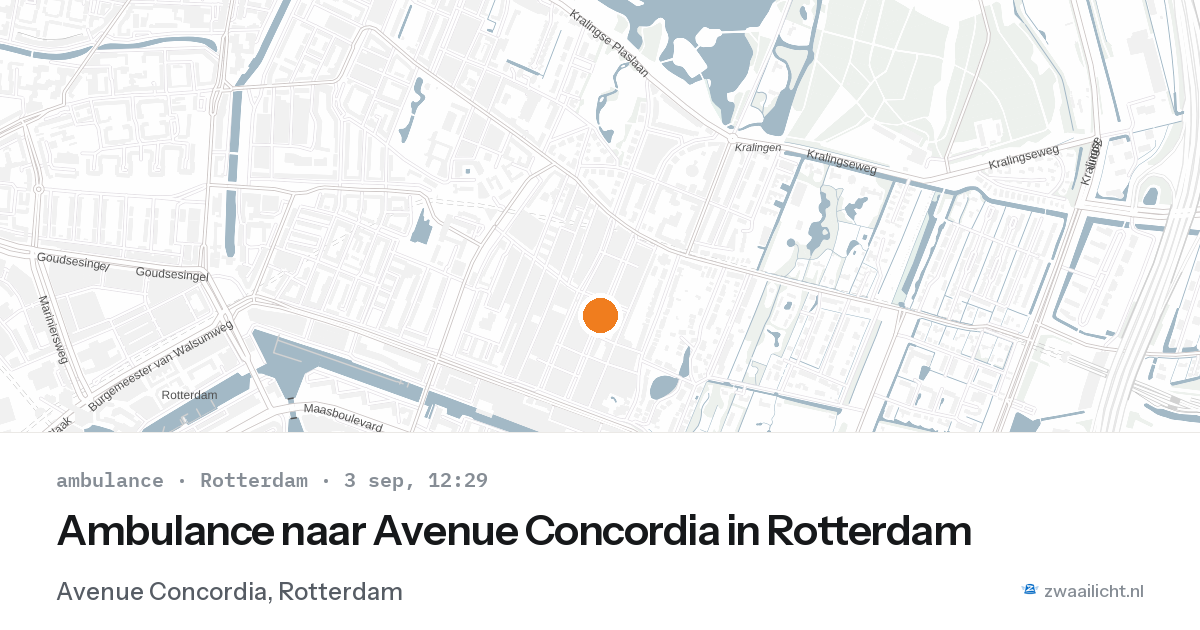 Ambulance naar Avenue Concordia in Rotterdam — 3 sep 2026