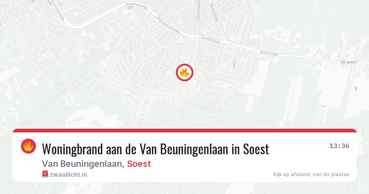 Woningbrand aan de Van Beuningenlaan in Soest — 2 apr 2026