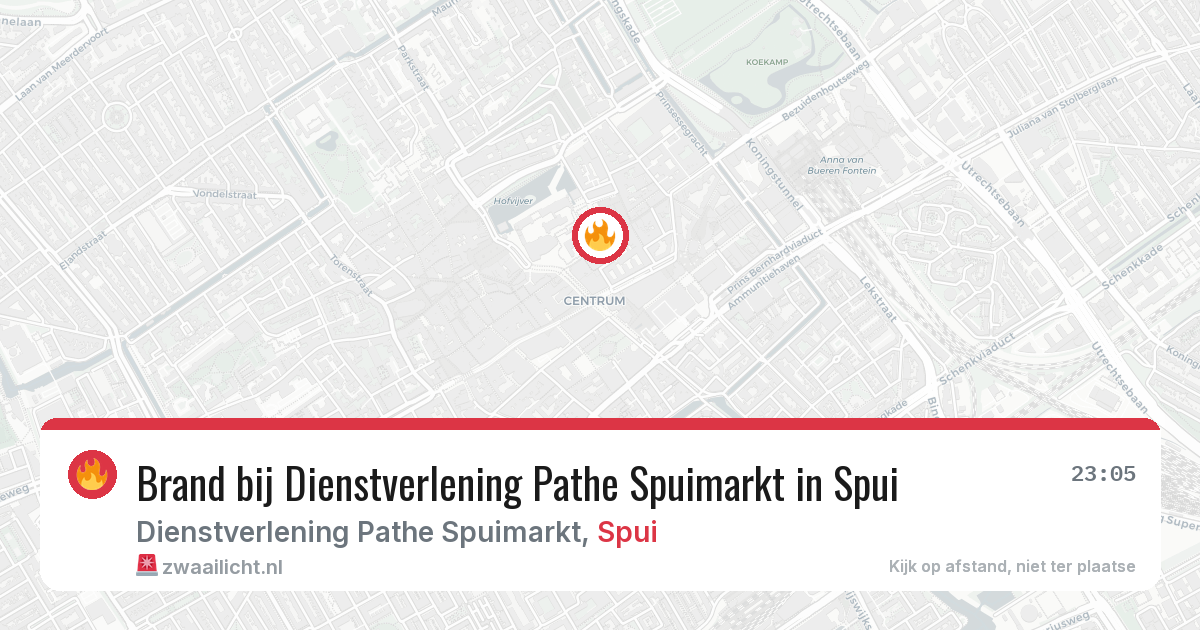 Brand bij Dienstverlening Pathe Spuimarkt in Spui — 5 aug 2026
