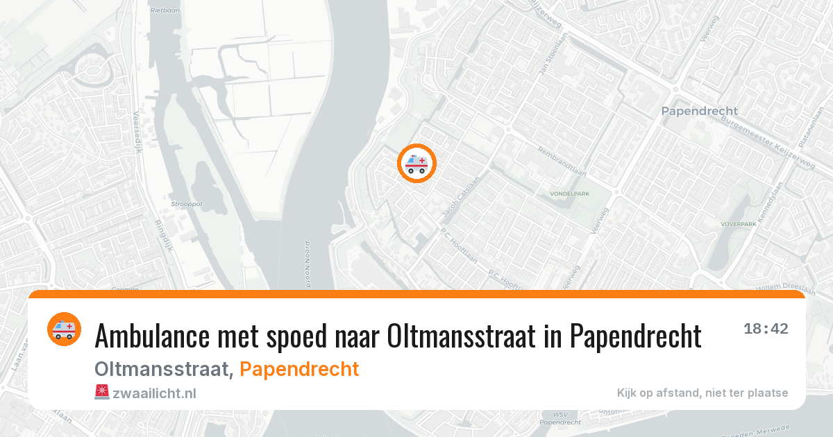 Ambulance met spoed naar Oltmansstraat in Papendrecht — 26 mei 2026