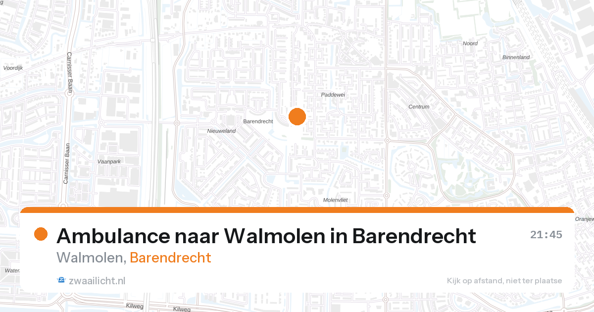 Ambulance naar Walmolen in Barendrecht — 26 aug 2026