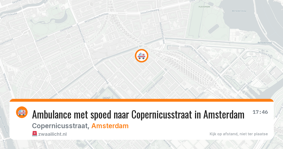 Ambulance met spoed naar Copernicusstraat in Amsterdam — 2 jun 2026