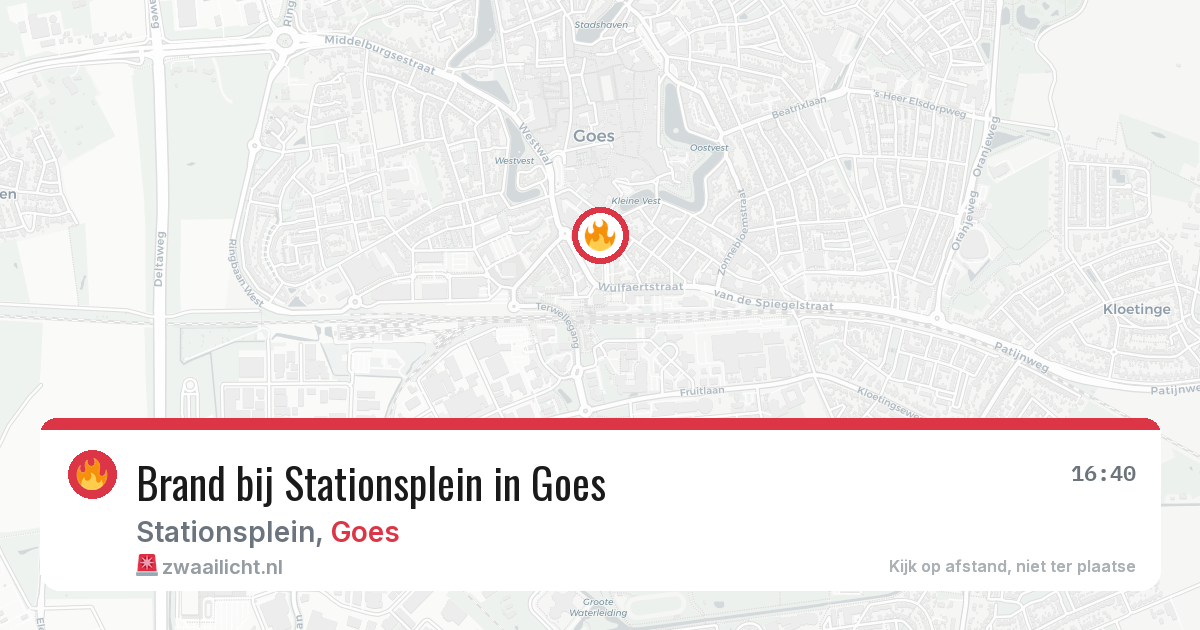Brand bij Stationsplein in Goes — 24 jun 2026