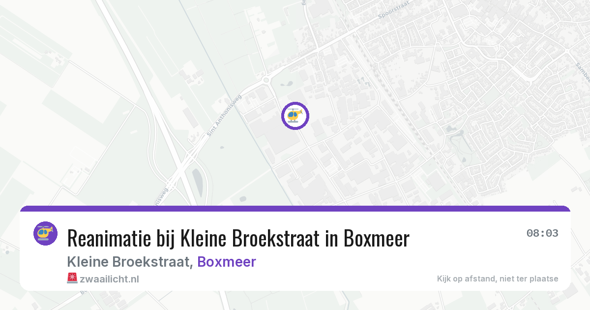 Reanimatie bij Kleine Broekstraat in Boxmeer — 11 aug 2026