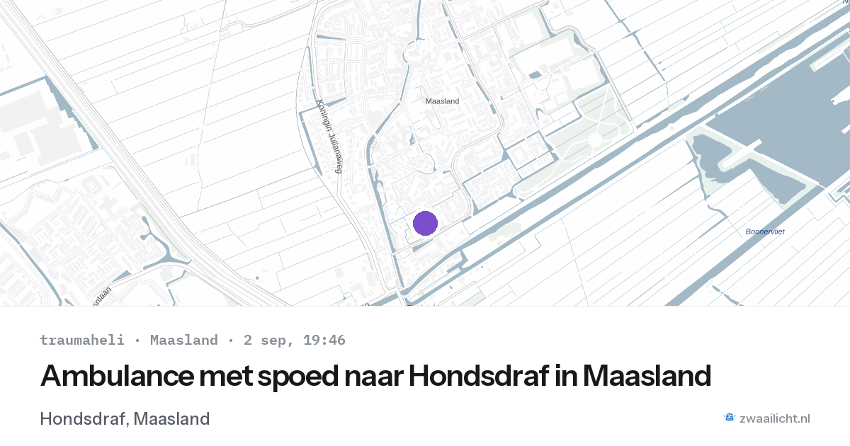 Ambulance met spoed naar Hondsdraf in Maasland — 2 sep 2026