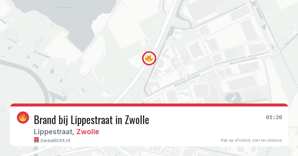 Brand bij Lippestraat in Zwolle — 22 mrt 2026