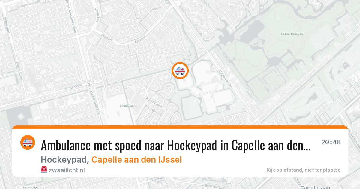 Ambulance met spoed naar Hockeypad in Capelle aan den IJssel — 30 jul 2026