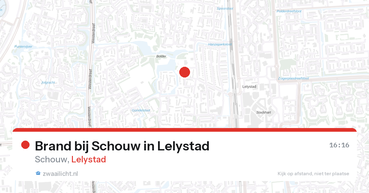 Brand bij Schouw in Lelystad — 27 aug 2026
