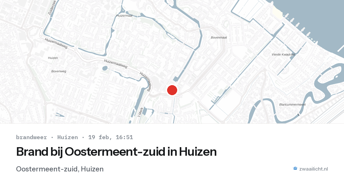 Brand bij Oostermeent-zuid in Huizen — 19 feb 2026
