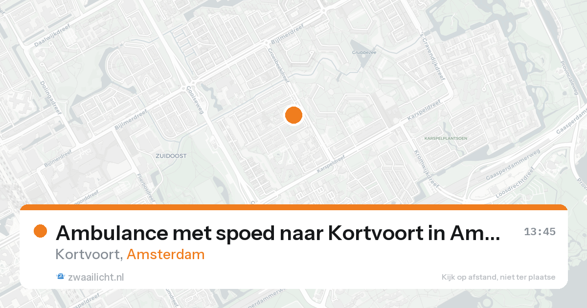 Ambulance met spoed naar Kortvoort in Amsterdam — 24 aug 2026