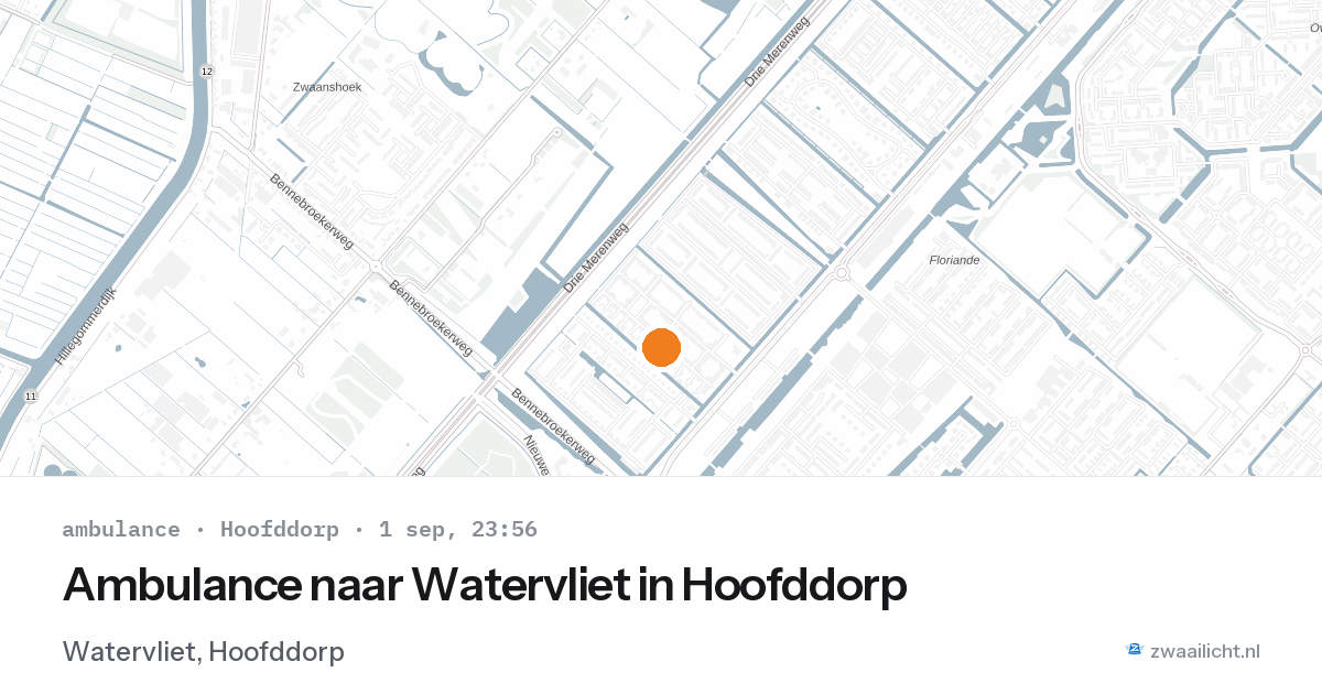 Ambulance naar Watervliet in Hoofddorp — 1 sep 2026