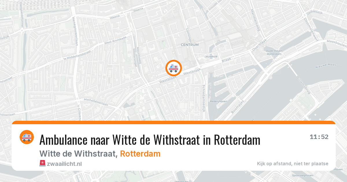 Ambulance naar Witte de Withstraat in Rotterdam — 14 aug 2026